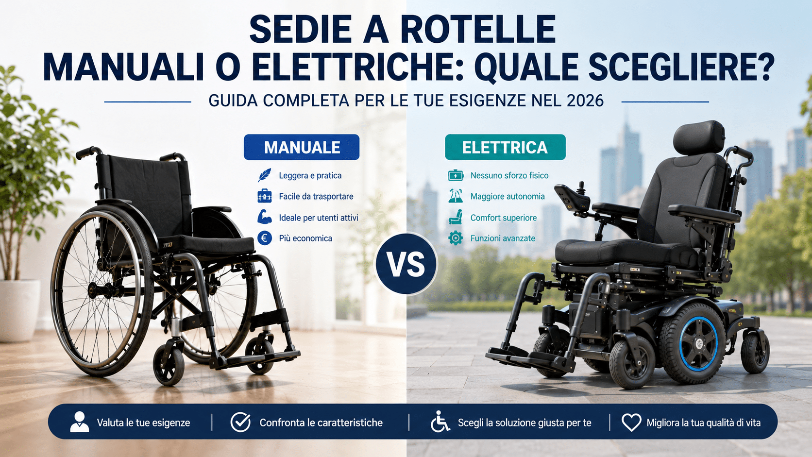 Sedie a Rotelle Manuali o Elettriche: Quale Scegliere nel 2026?